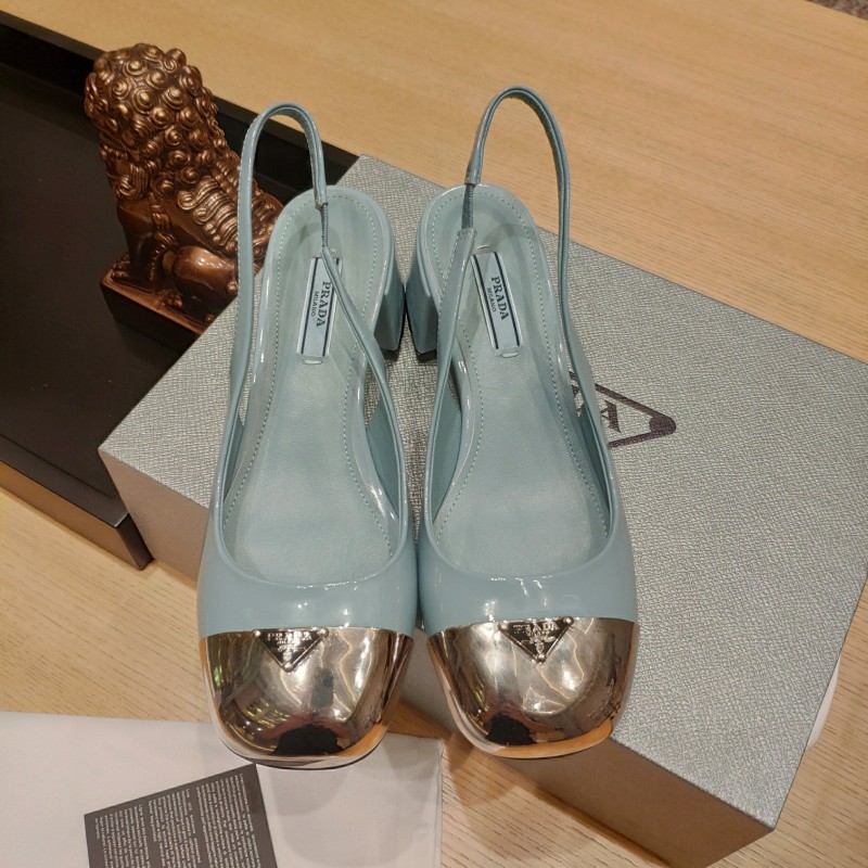 Metallic-toe Slingback Pumps(Female)36-41=