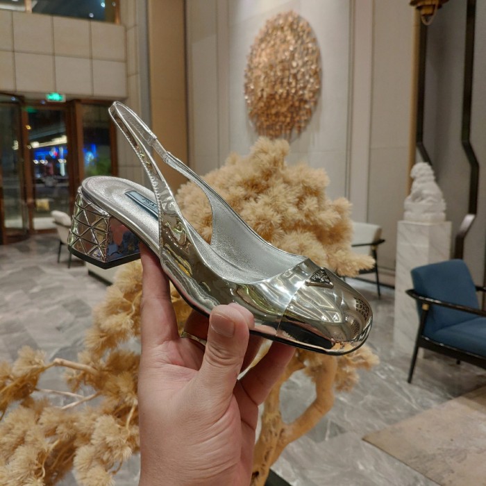 Metallic-toe Slingback Pumps(Female)36-41=