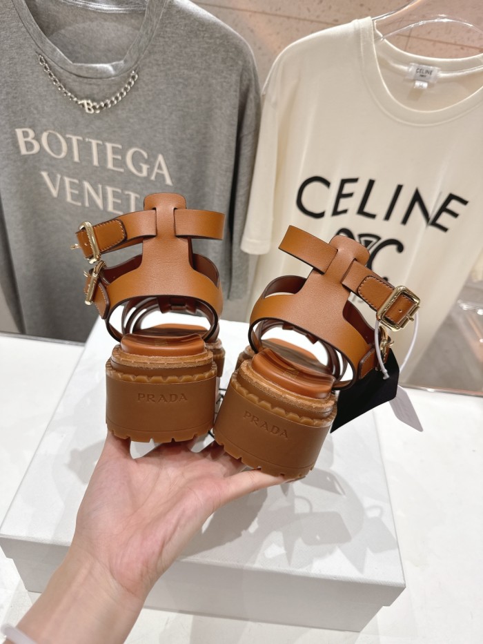 Monolith Leather Caged Slingback Sandals (Female)36-41=