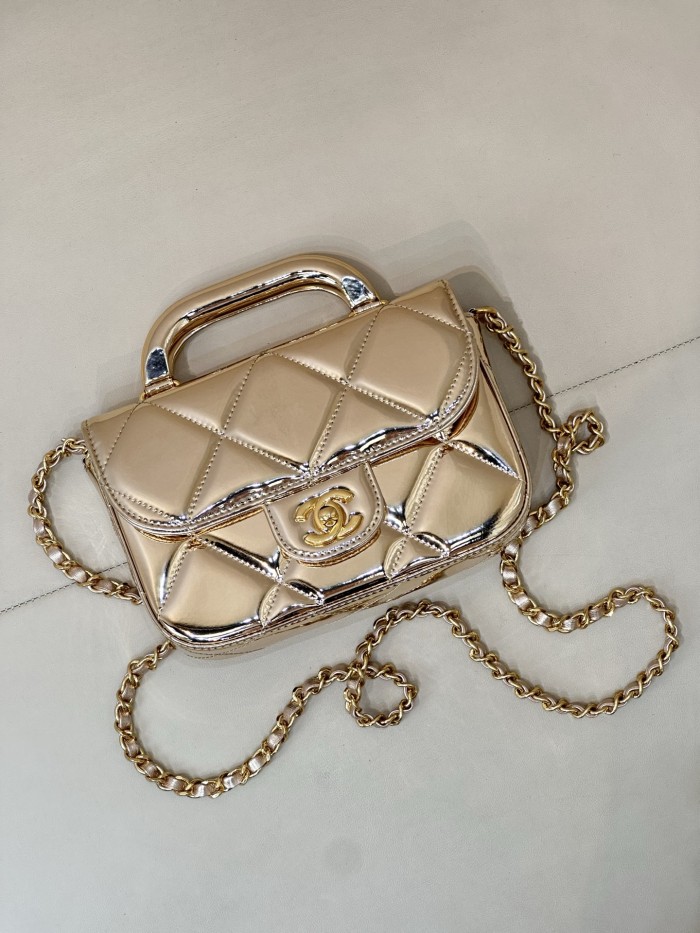 25C Top Handle Flap Bag Mini Metallic Lambskin “18.5x13x4.5cm” -039 =AS4892