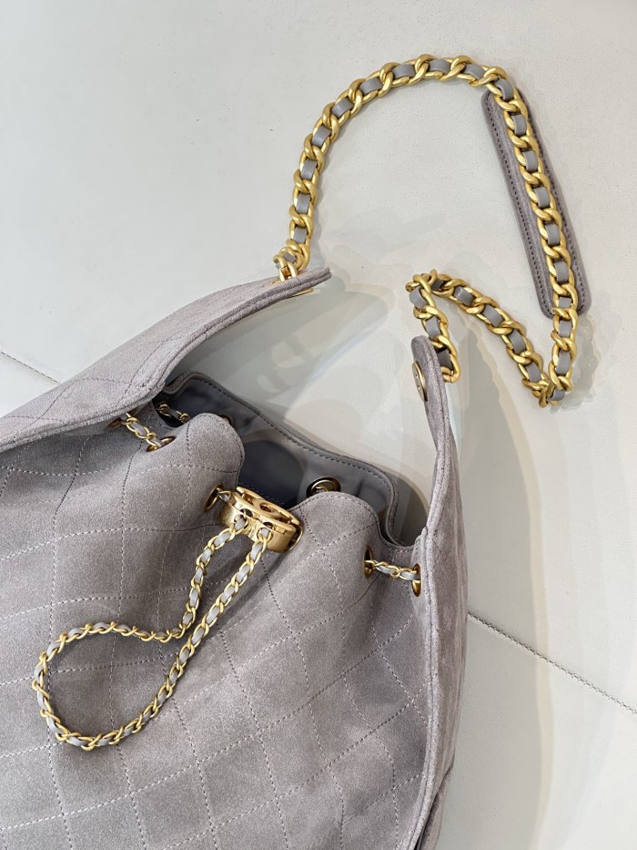 25C Multi-Pocket Hobo Bag Large Suede “40x29x14cm” -0531 =AS5311