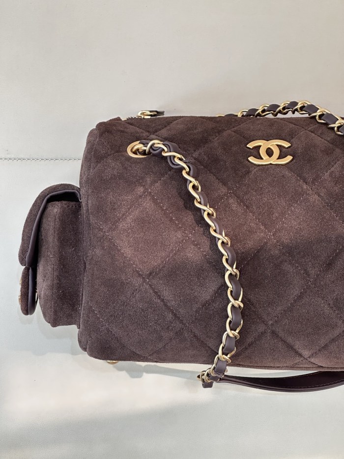 25K Bowling Bag Small Suede “24x15.5x11.5cm” -0001 =AS5792