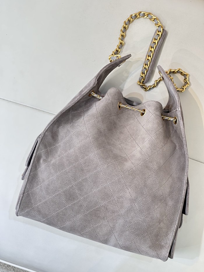 25C Multi-Pocket Hobo Bag Large Suede “40x29x14cm” -0531 =AS5311
