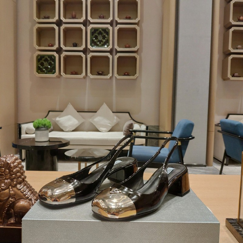 Metallic-toe Slingback Pumps(Female)36-41=