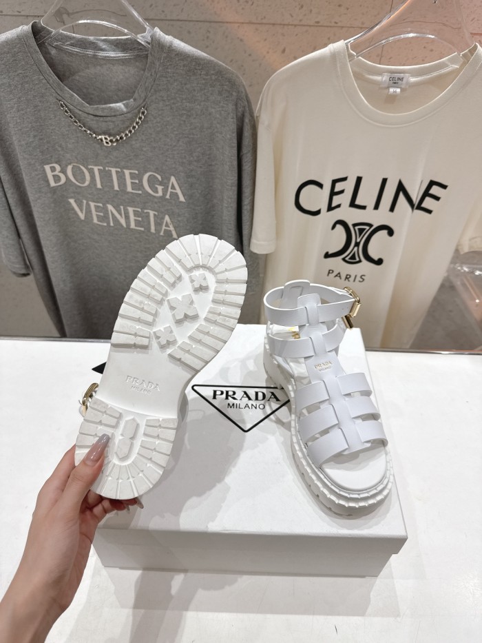 Monolith Leather Caged Slingback Sandals (Female)36-41=