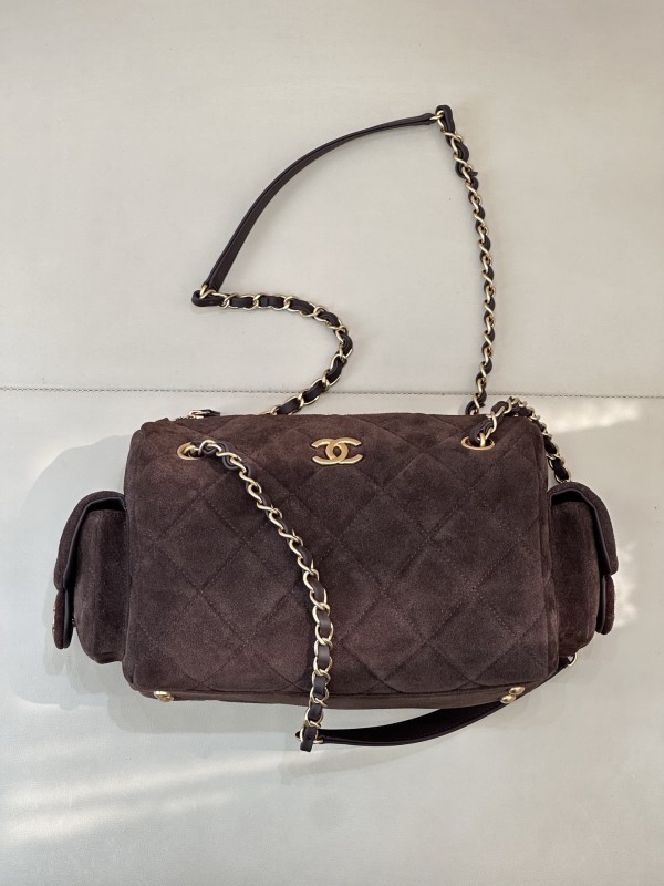 25K Bowling Bag Small Suede “24x15.5x11.5cm” -0001 =AS5792