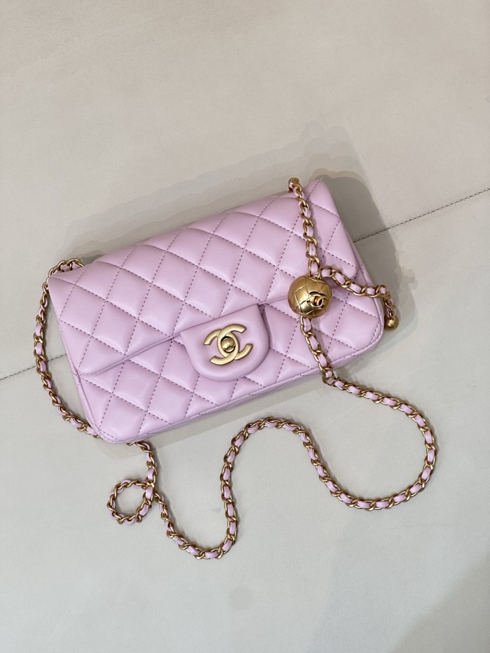 25P Classic Flap Mini Lambskin Gold Ball “20x12.5x7cm” -088 =AS1787