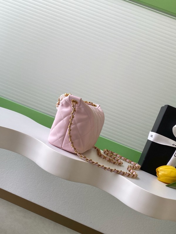 26C Hobo Mini Lambskin Pearl Chain “13x23.5x7.5cm” -037 =AS5898