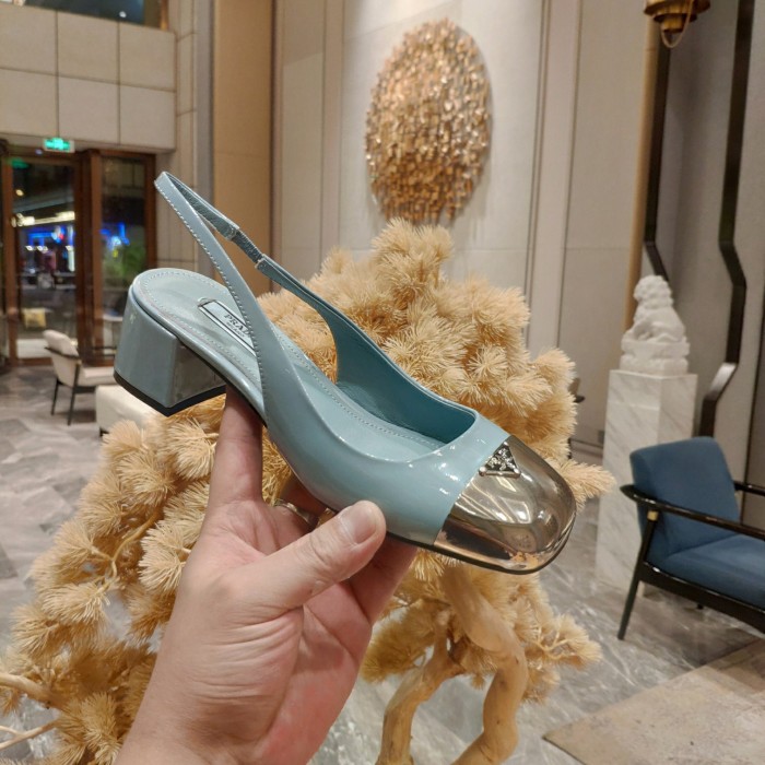 Metallic-toe Slingback Pumps(Female)36-41=