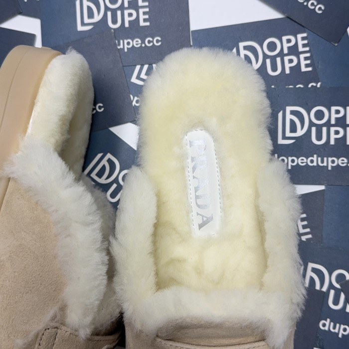 Shearling-Lined Suede Platform Mules(Female)36-41