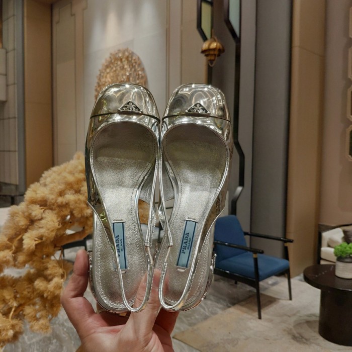 Metallic-toe Slingback Pumps(Female)36-41=