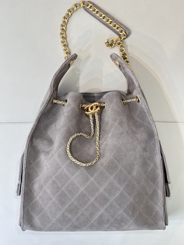 25C Multi-Pocket Hobo Bag Large Suede “40x29x14cm” -0531 =AS5311