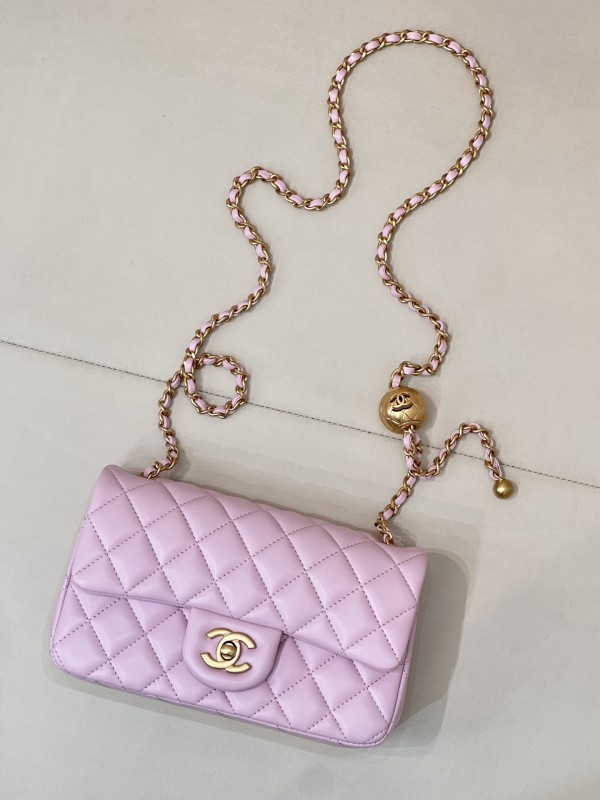 25P Classic Flap Mini Lambskin Gold Ball “20x12.5x7cm” -088 =AS1787