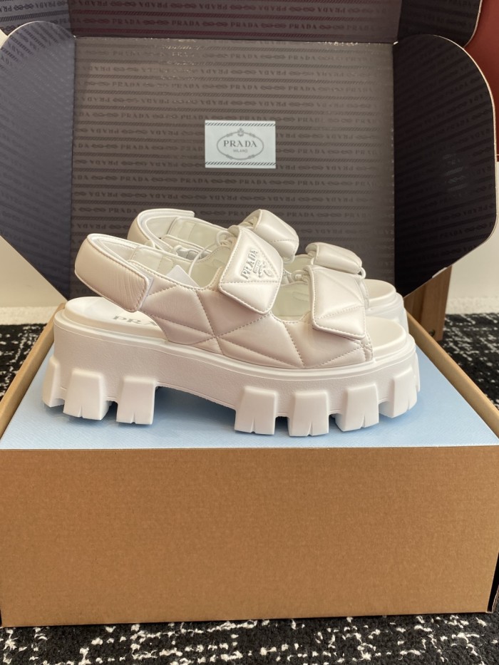 Quilted Leather Monolith Sandals(Female)36-41=