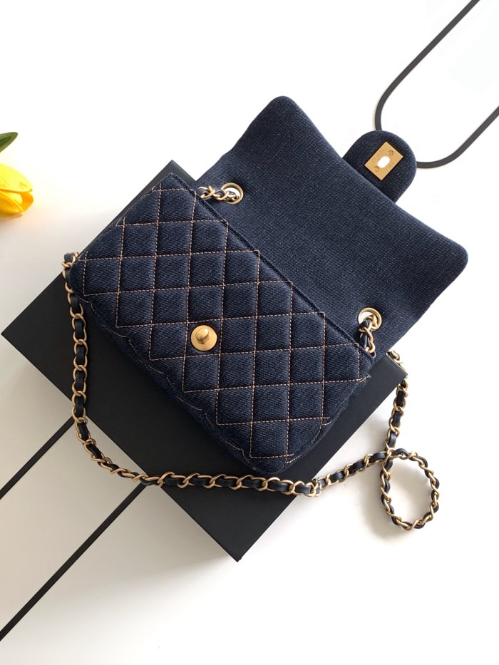 26P Classic Flap Mini Denim “20x13x7cm” -006 =AS1116