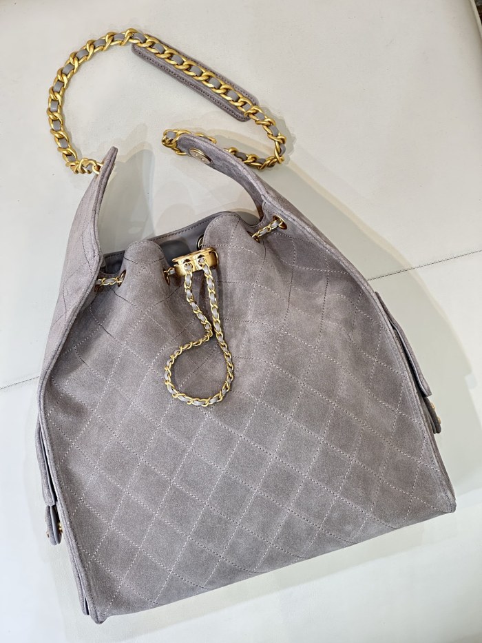 25C Multi-Pocket Hobo Bag Large Suede “40x29x14cm” -0531 =AS5311