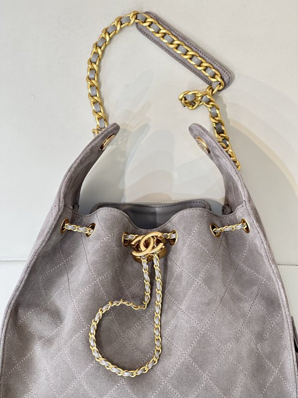 25C Multi-Pocket Hobo Bag Large Suede “40x29x14cm” -0531 =AS5311