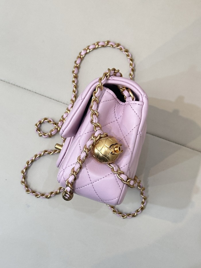25P Classic Flap Mini Lambskin Gold Ball “20x12.5x7cm” -088 =AS1787