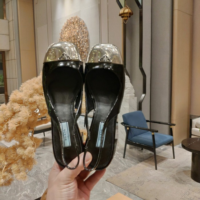 Metallic-toe Slingback Pumps(Female)36-41=