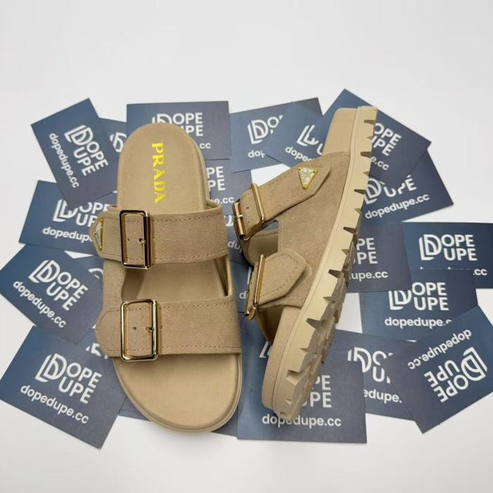 Monolith Suede Double Strap Slides with Buckles (Unisex)35-41