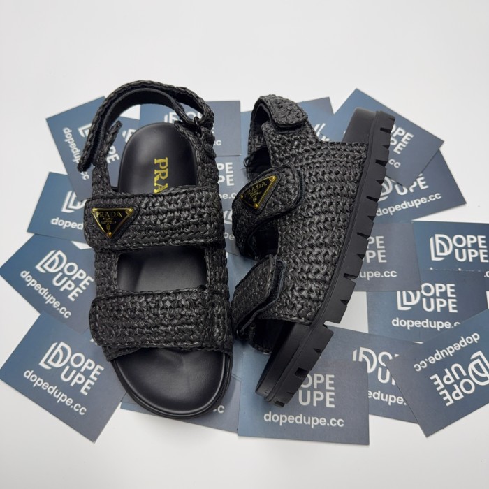 Monolith Raffia Double Strap Slingback Sandals (Female)36-41