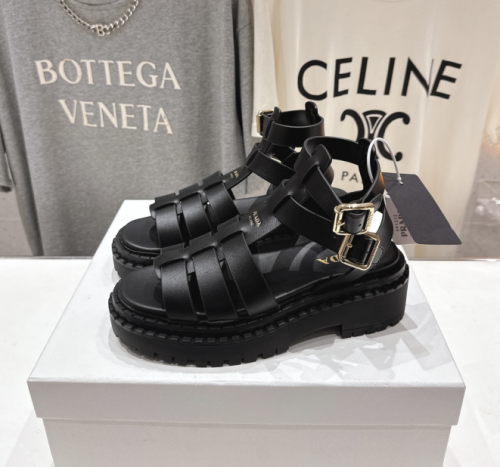 Monolith Leather Caged Slingback Sandals (Female)36-41=