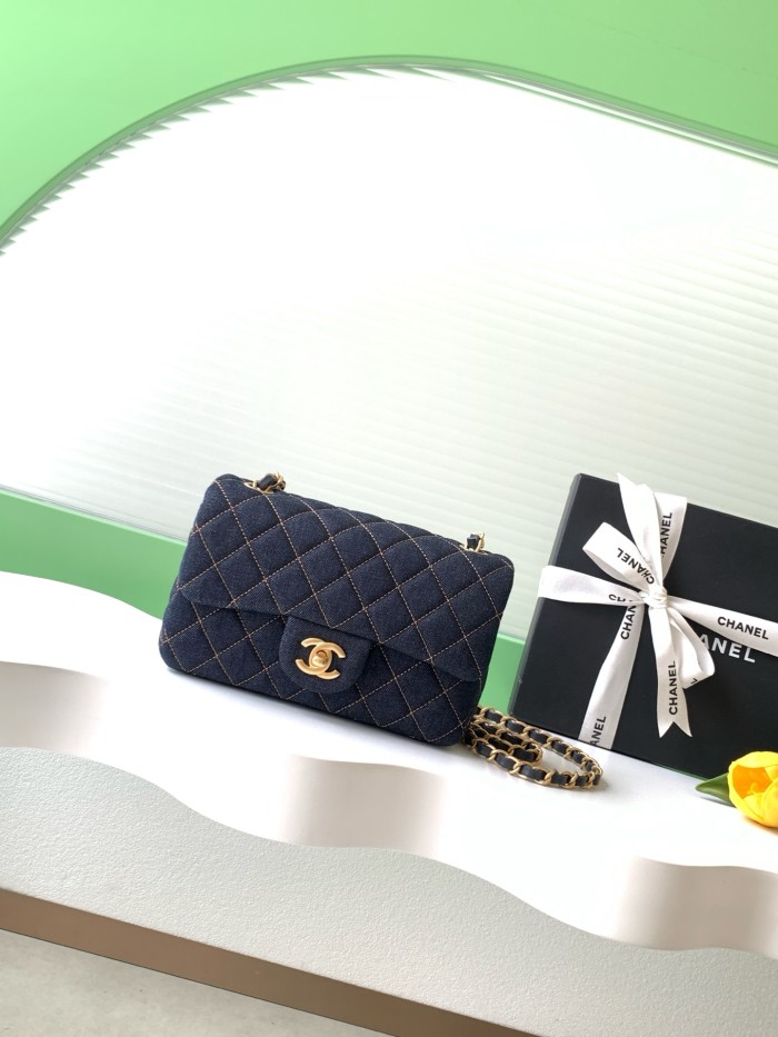 26P Classic Flap Mini Denim “20x13x7cm” -006 =AS1116