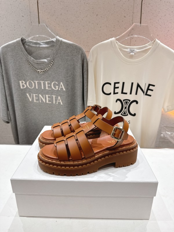 Monolith Leather Caged Slingback Sandals(Female)36-41=