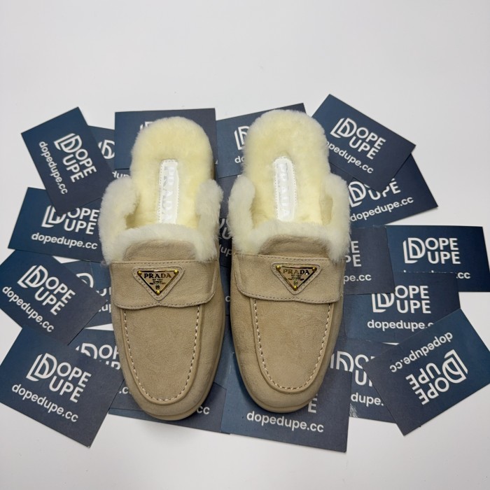 Shearling-Lined Suede Platform Mules(Female)36-41