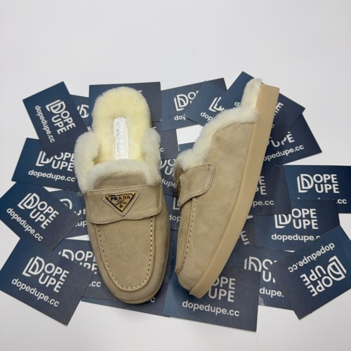 Shearling-Lined Suede Platform Mules(Female)36-41