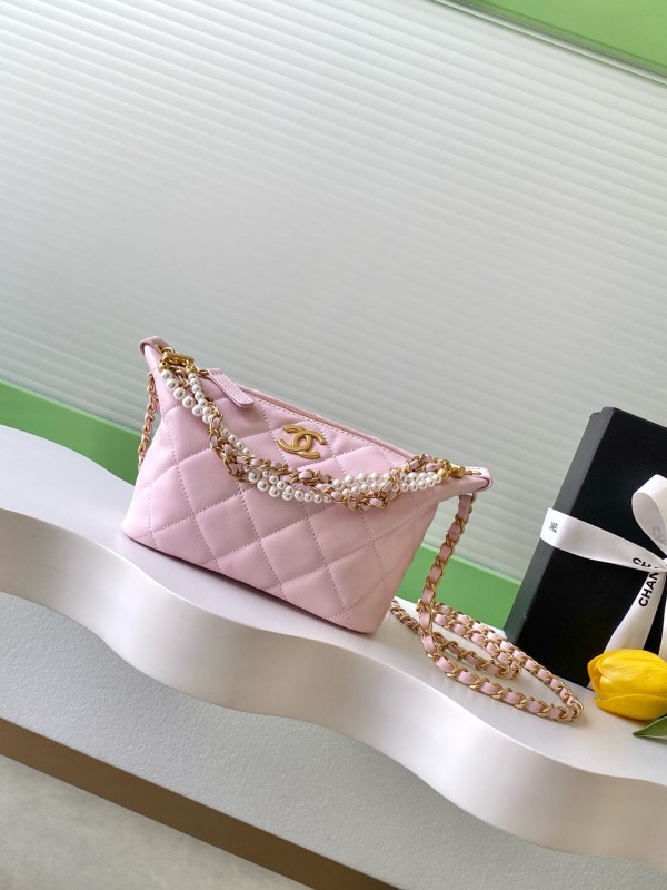 26C Hobo Mini Lambskin Pearl Chain “13x23.5x7.5cm” -037 =AS5898