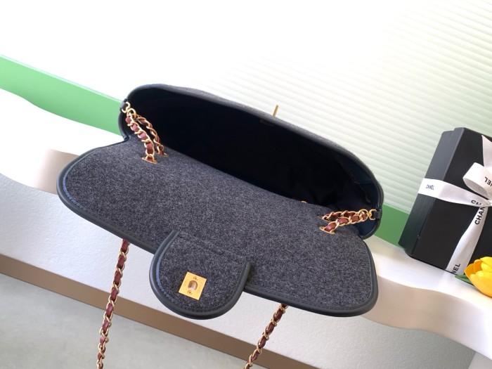 25K Classic Flap Medium Felt Tweed “23x32x10cm” -007 =AS5850