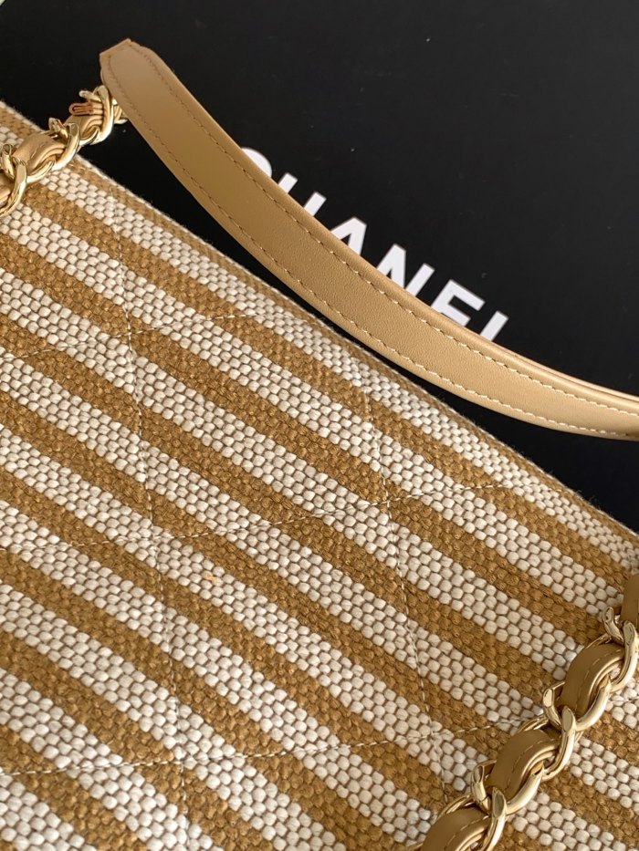 26C Shopping Tote Small Striped Raffia “25x46x13cm” -087 =AS6007