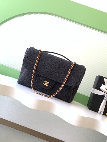 25K Classic Flap Medium Felt Tweed “23x32x10cm” -007 =AS5850