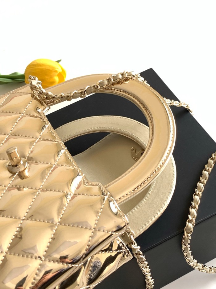 26C Mini Kelly Gold Patent Metallic “13x19x7cm” -006 =AS4416