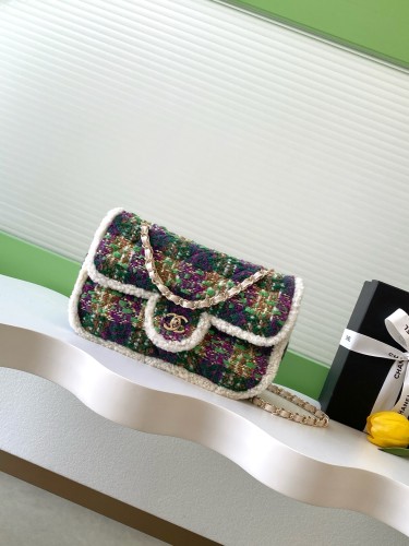 25N Classic Flap Small Tweed “16.5x26.5x9cm” -056 =AS5686