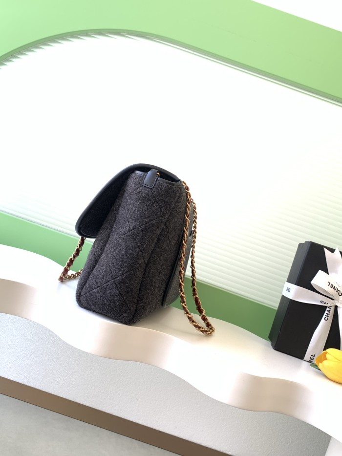 25K Classic Flap Medium Felt Tweed “23x32x10cm” -007 =AS5850