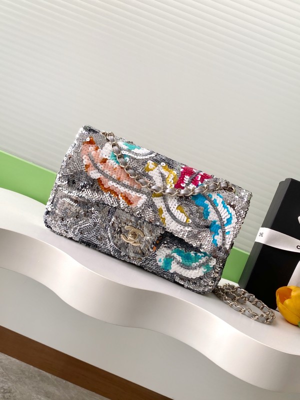 25S Classic Flap Medium Sequin “15.5x25.5x6.5cm” -0511 =AS1112