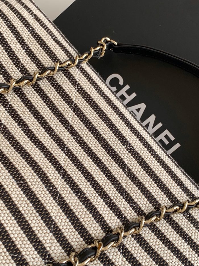 26C Shopping Tote Small Striped Raffia “25x46x13cm” -087 =AS6007