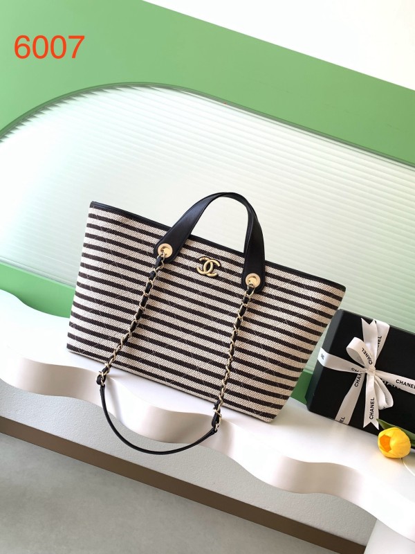 26C Shopping Tote Small Striped Raffia “25x46x13cm” -087 =AS6007