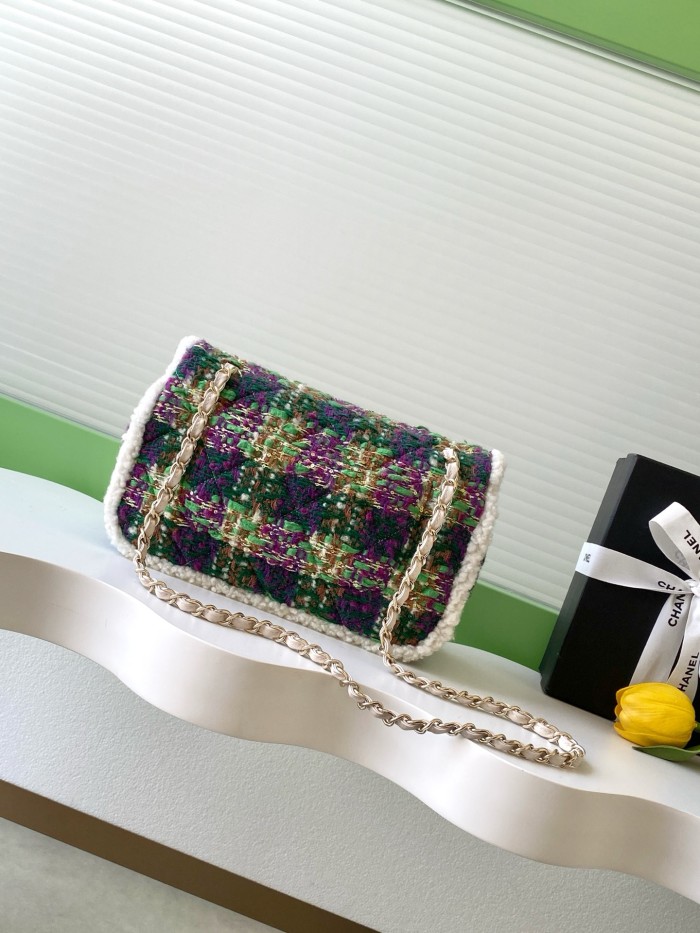 25N Classic Flap Small Tweed “16.5x26.5x9cm” -056 =AS5686