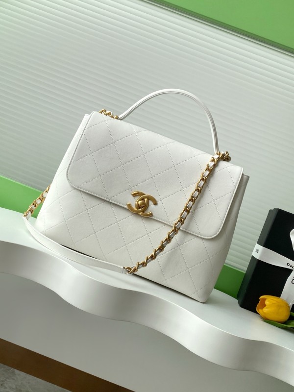 25S Business Flap Large White Calfskin “26x33x9cm” -0201 =AS5447