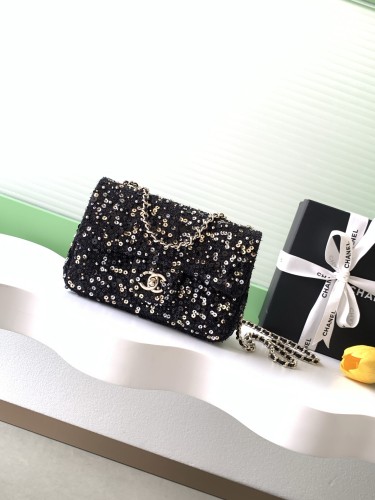 26C Classic Flap Mini Sequin Tweed “14x21x8cm” -088 =AS5957