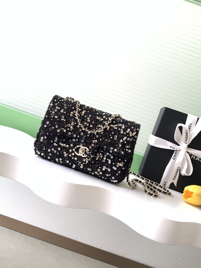 26C Classic Flap Mini Sequin Tweed “14x21x8cm” -088 =AS5957