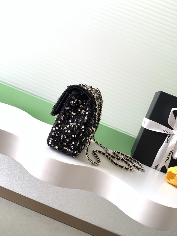 26C Classic Flap Mini Sequin Tweed “14x21x8cm” -088 =AS5957