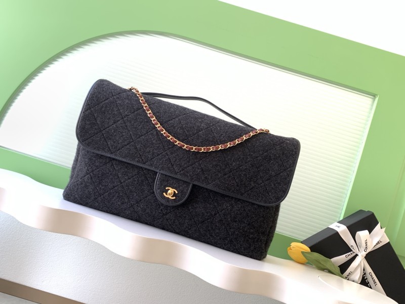 25K Classic Flack Large Felt Tweed “33x56x7cm” -087 =AS5852