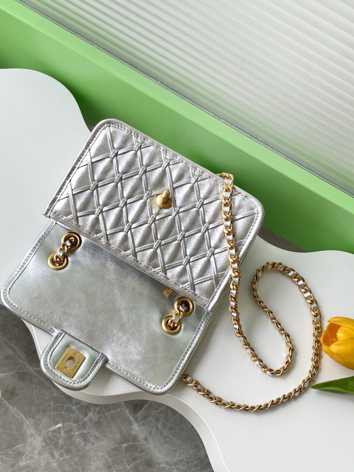 25C Classic Flap Mini Metallic Woven Small “13x19x5.5cm” -057 =AS4797