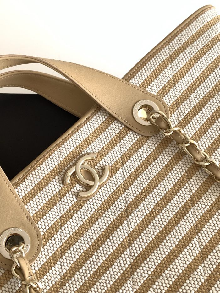 26C Shopping Tote Small Striped Raffia “25x46x13cm” -087 =AS6007