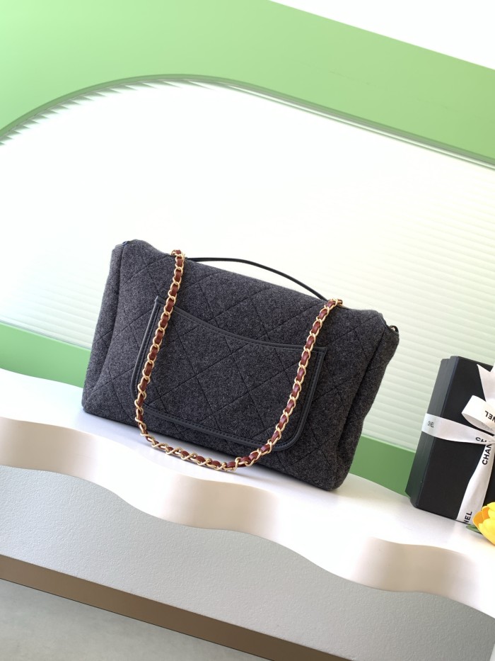 25K Classic Flap Medium Felt Tweed “23x32x10cm” -007 =AS5850