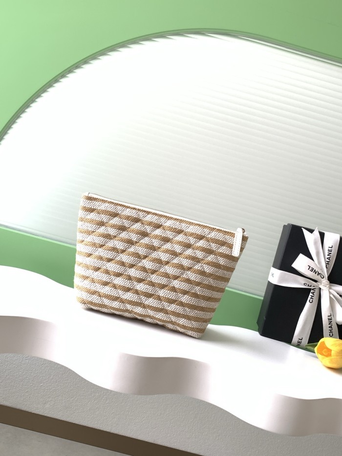 26C Clutch Medium Striped Raffia “15.6x26x9cm” -005 =AS4989